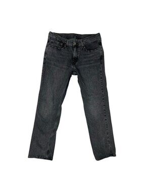 Levi's 514 Black Gray Denim Jeans Size 30x30 Faded Straight Leg